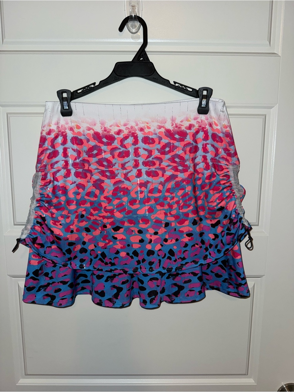 Lucky in Love Pink and Blue Leopard Print Athletic Skort